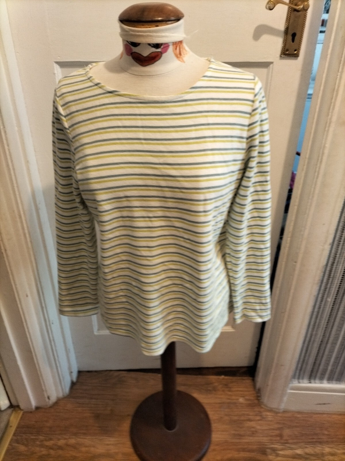 Ladies Bonmarche 14 Striped Long Sleeved Blouse
