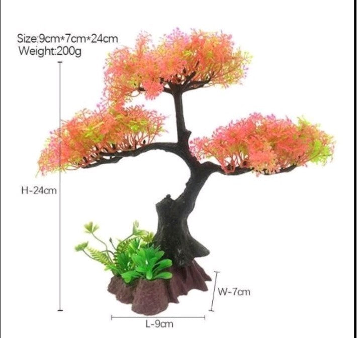 Brand New Aquarium Artificial Tree Bright Pink