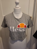 Ladies Ellesse Size 6 Grey Print Tshirt