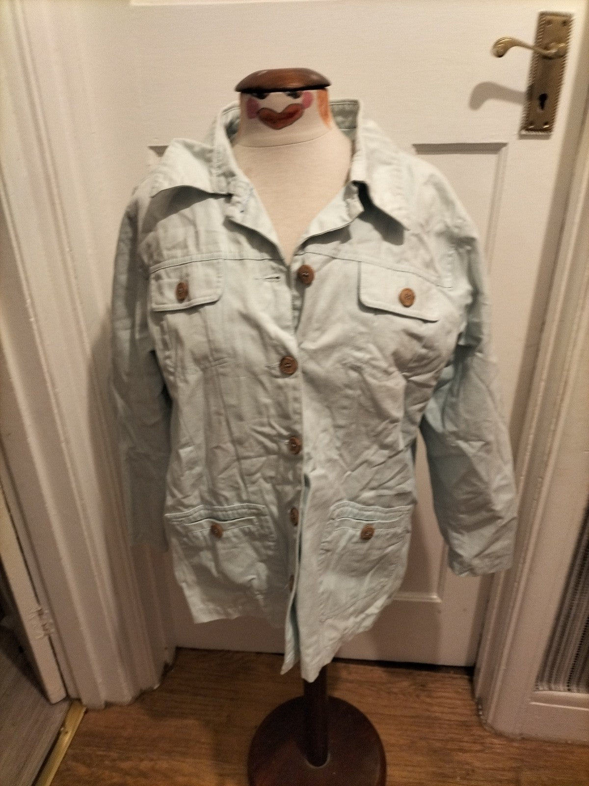 Ladies Marks And Spencer Size 20 Turquoise Jacket