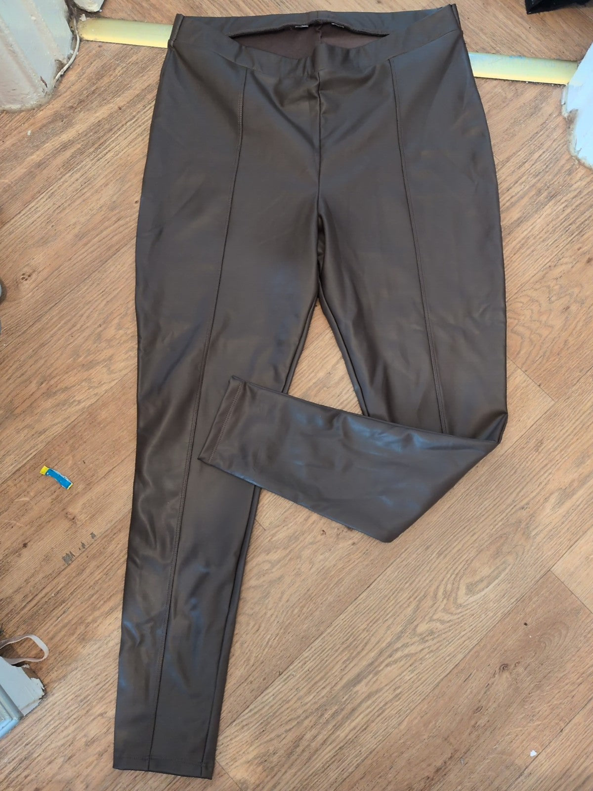 16 Brown Pleather Trousers