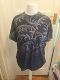 Tu Large Navy And Aqua Floral Short Sleeve T-shirt