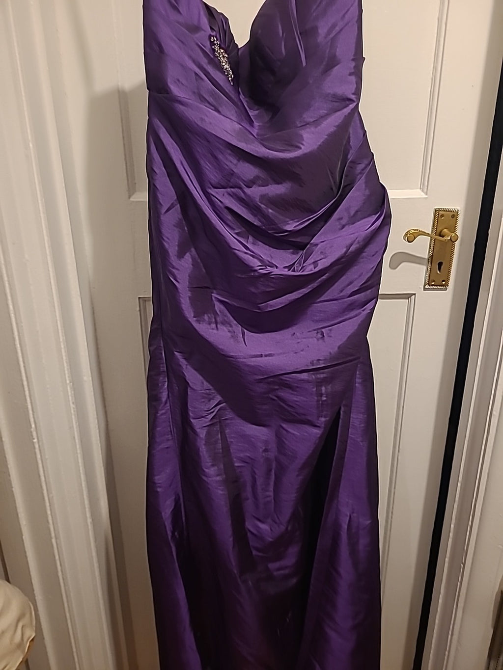 Ladies Size 12 Purple Sleeveless Strapless Prom Dress