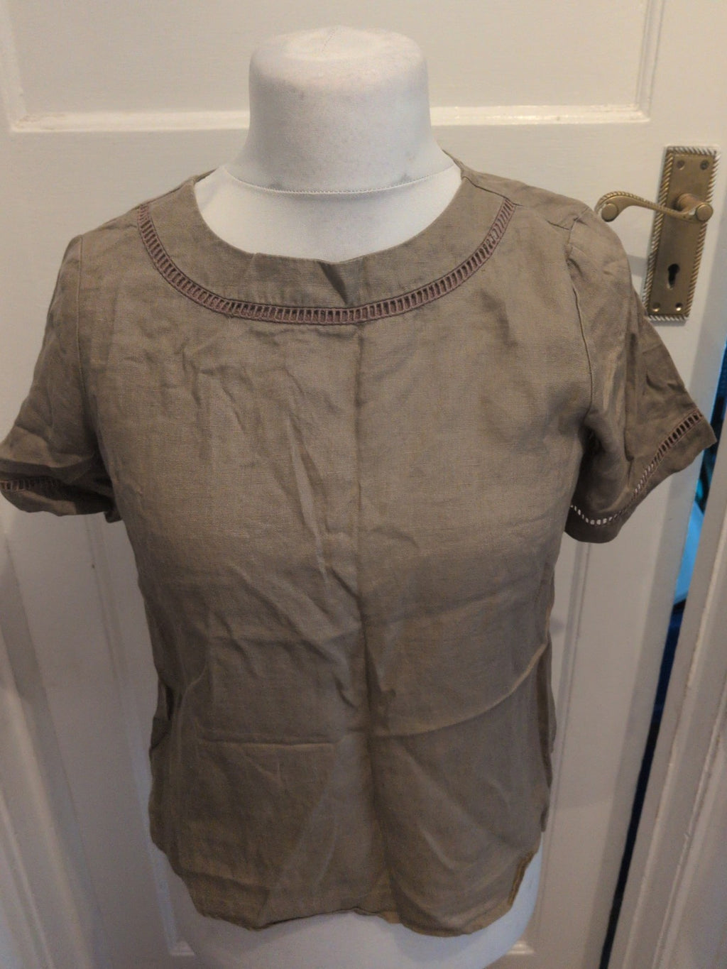 Mng Xs Brown Short Sleeve T-shirt Blouse