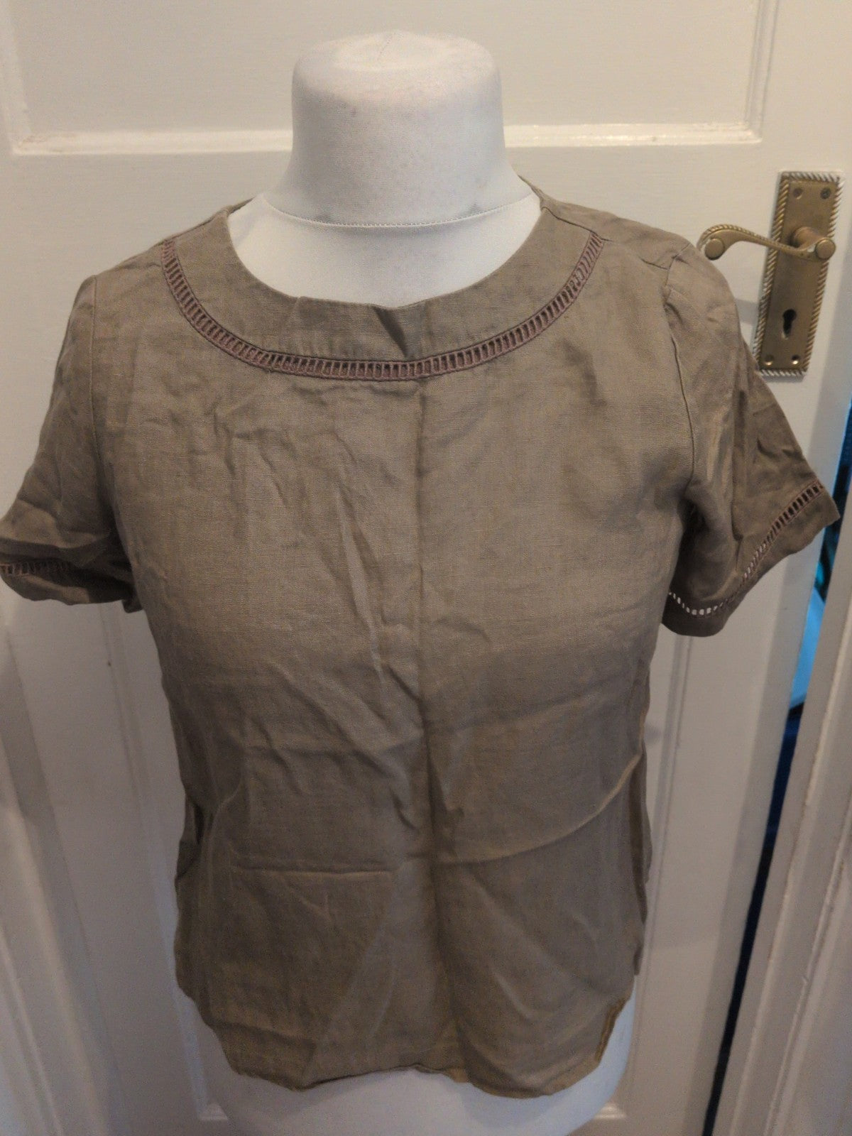 Mng Xs Brown Short Sleeve T-shirt Blouse