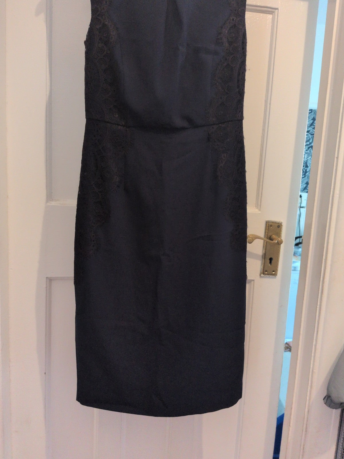 Gok For Tu 8R Navy With Black Lace Sleeveless Dress
