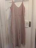 Ladies Primark Size 14 Beige Crinkle Sleeveless Jumpsuit