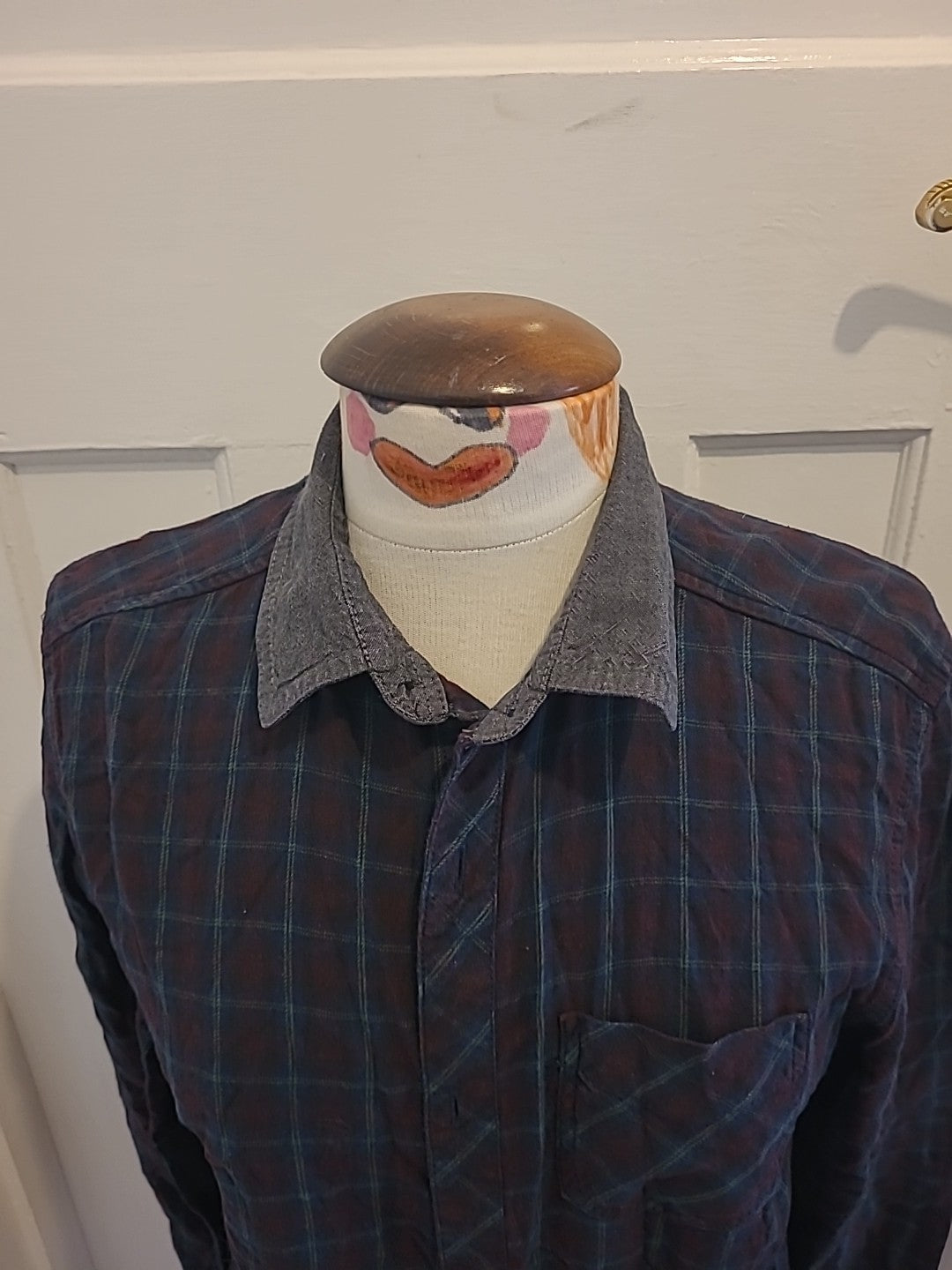 Mens Twisted Soul Size Small Tarten Check Long Sleeved Shirt