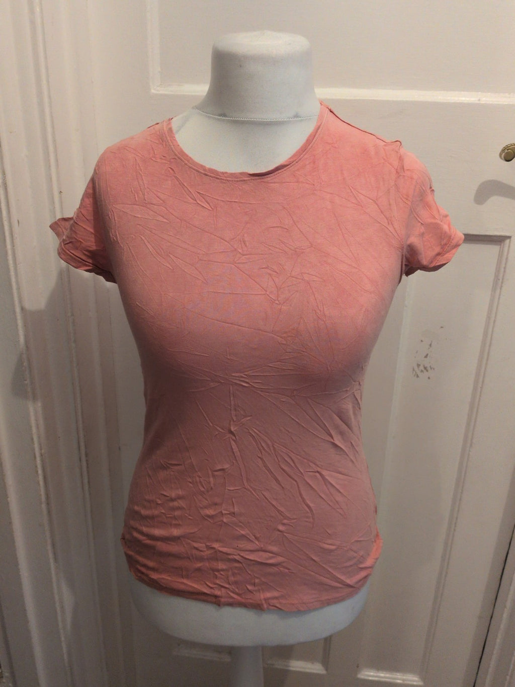 Primark 10/12 Stretch Crew Pink Short Sleeve T-shirt