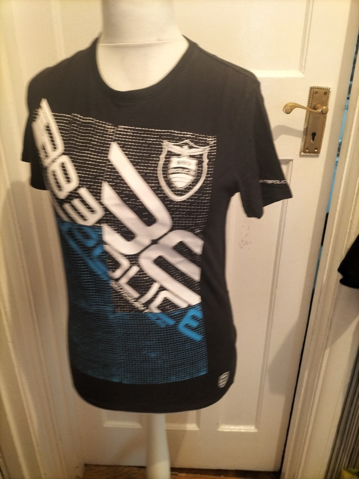Mens 883 Police Size Small Black Print Tshirt