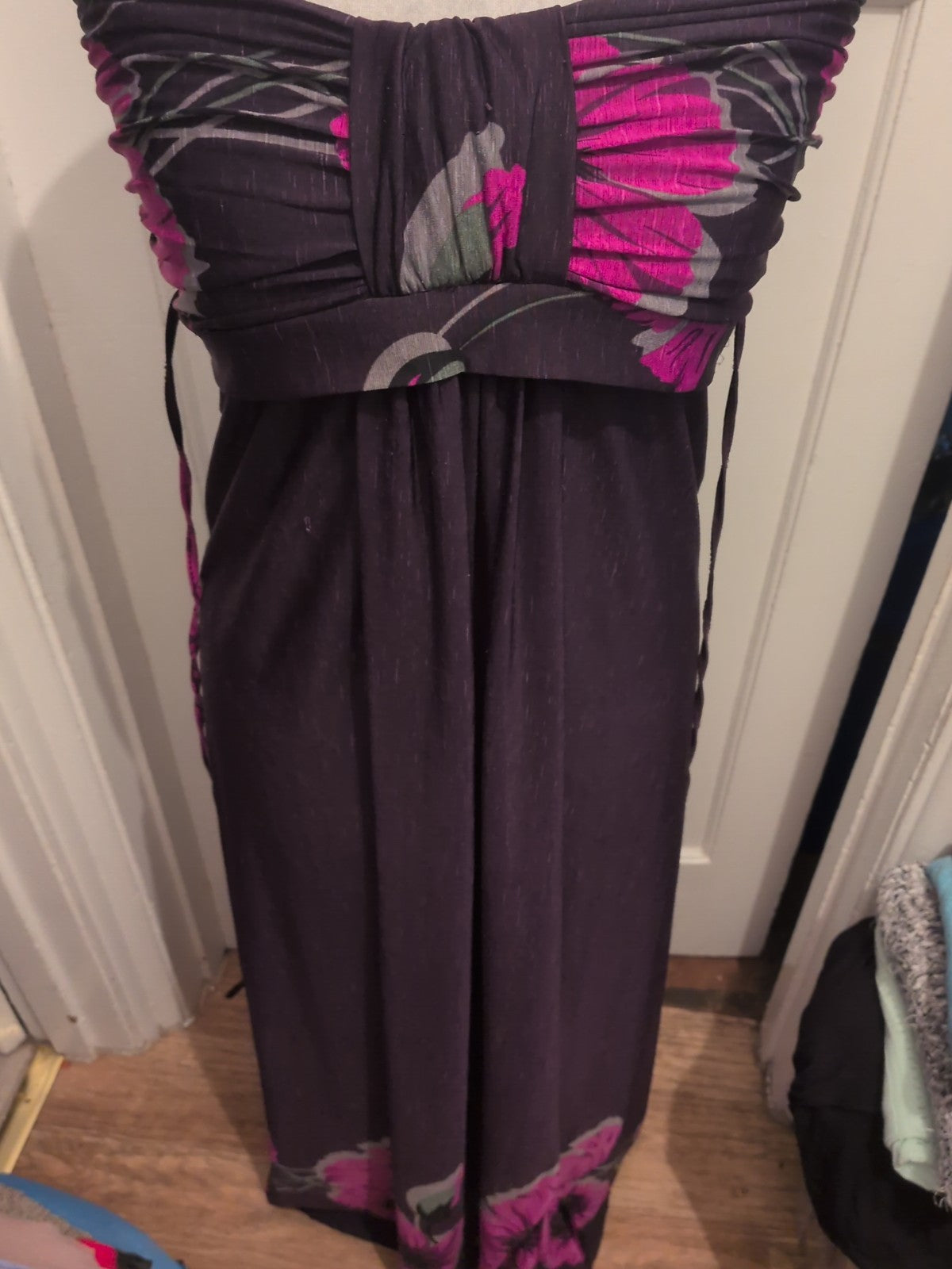 Ladies Apricot Size Large Purple Long Length Dress
