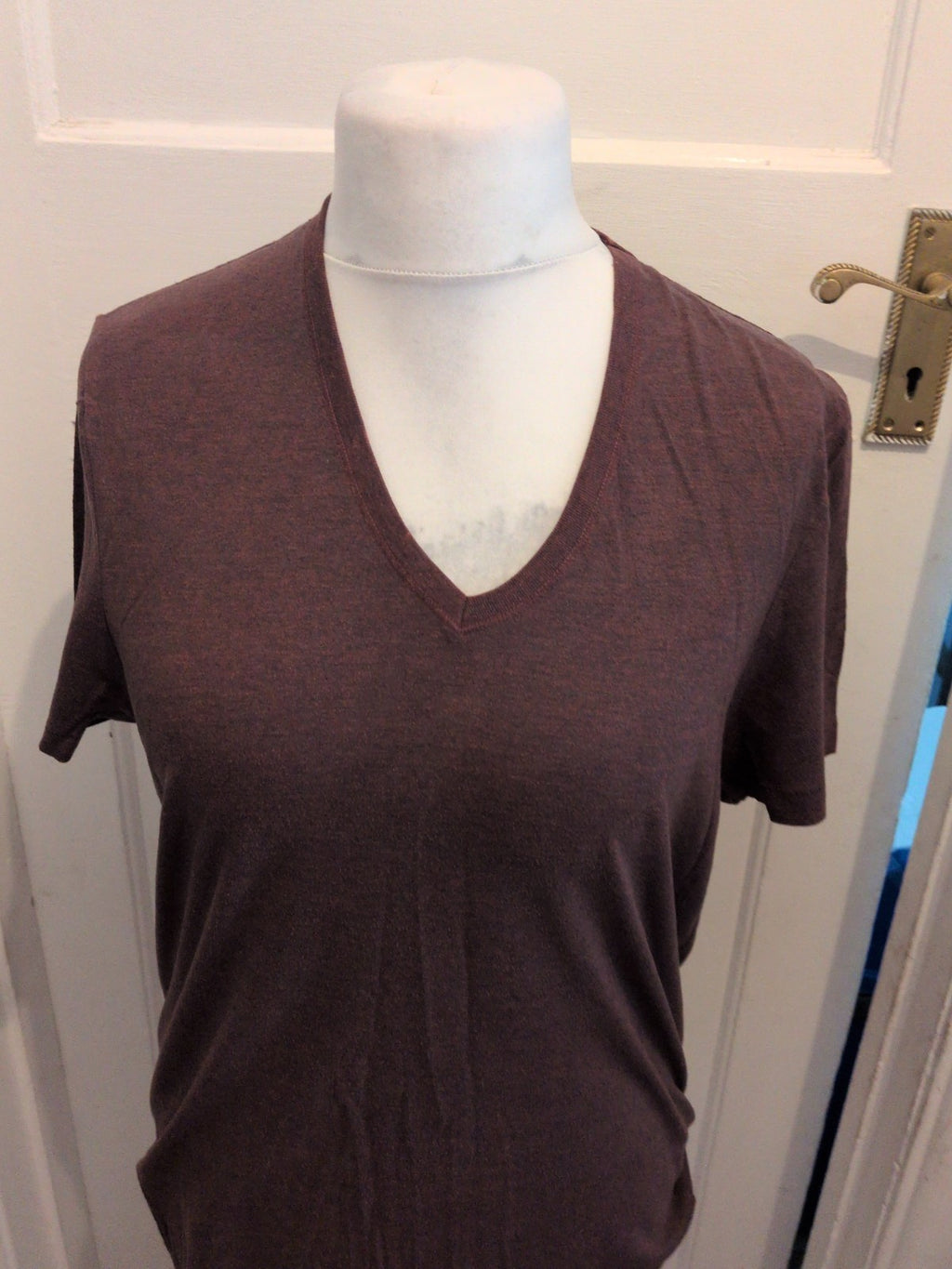 Burton Menswear Large Deep Purple Flecked Short Sleeve T-shirt