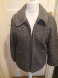 Ladies BHS Size 14 Grey Fleck Zipped Heavy Warm Jacket