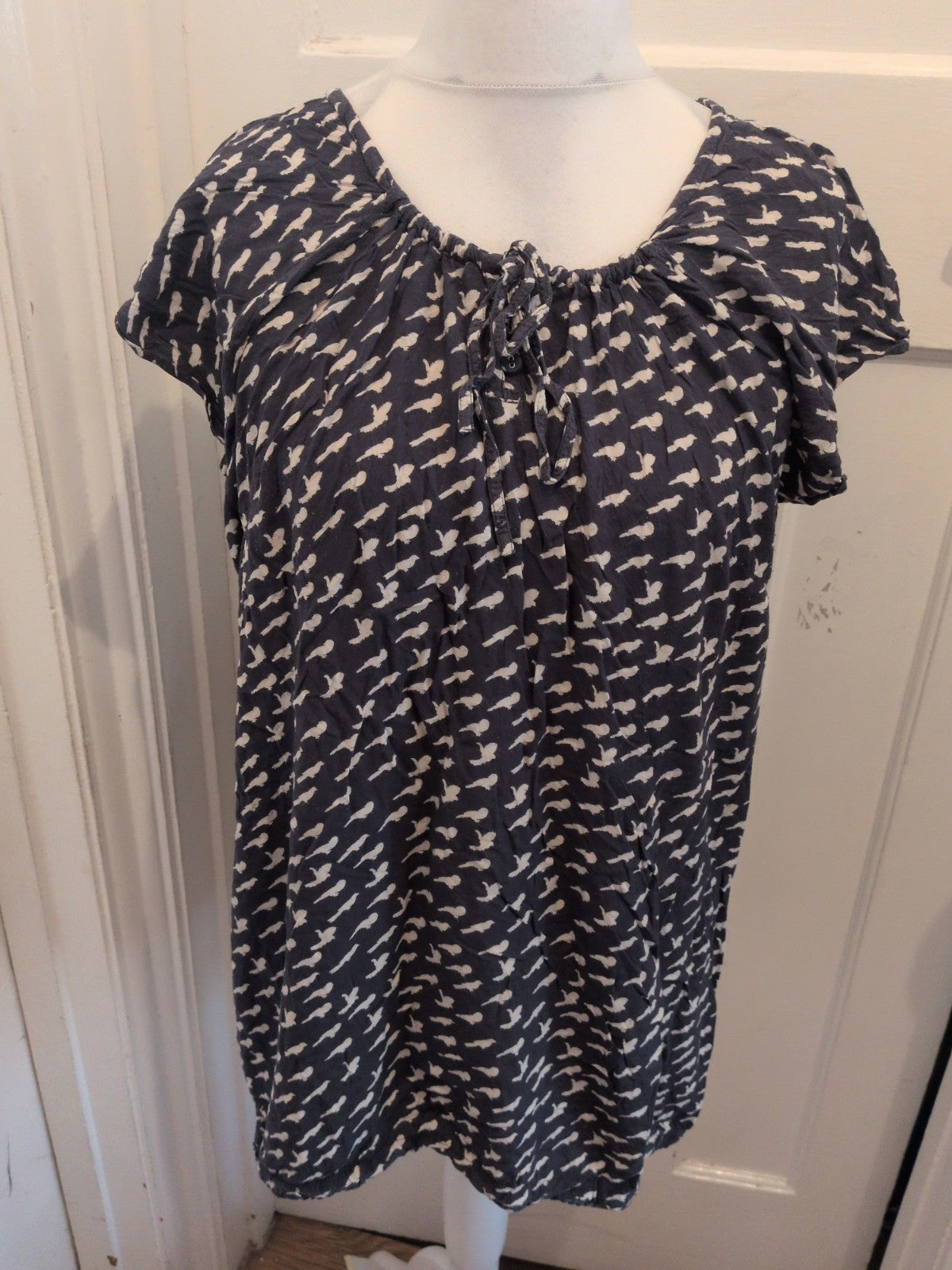 18-20 Multicoloured Bird Pattern Short Sleeve Blouse