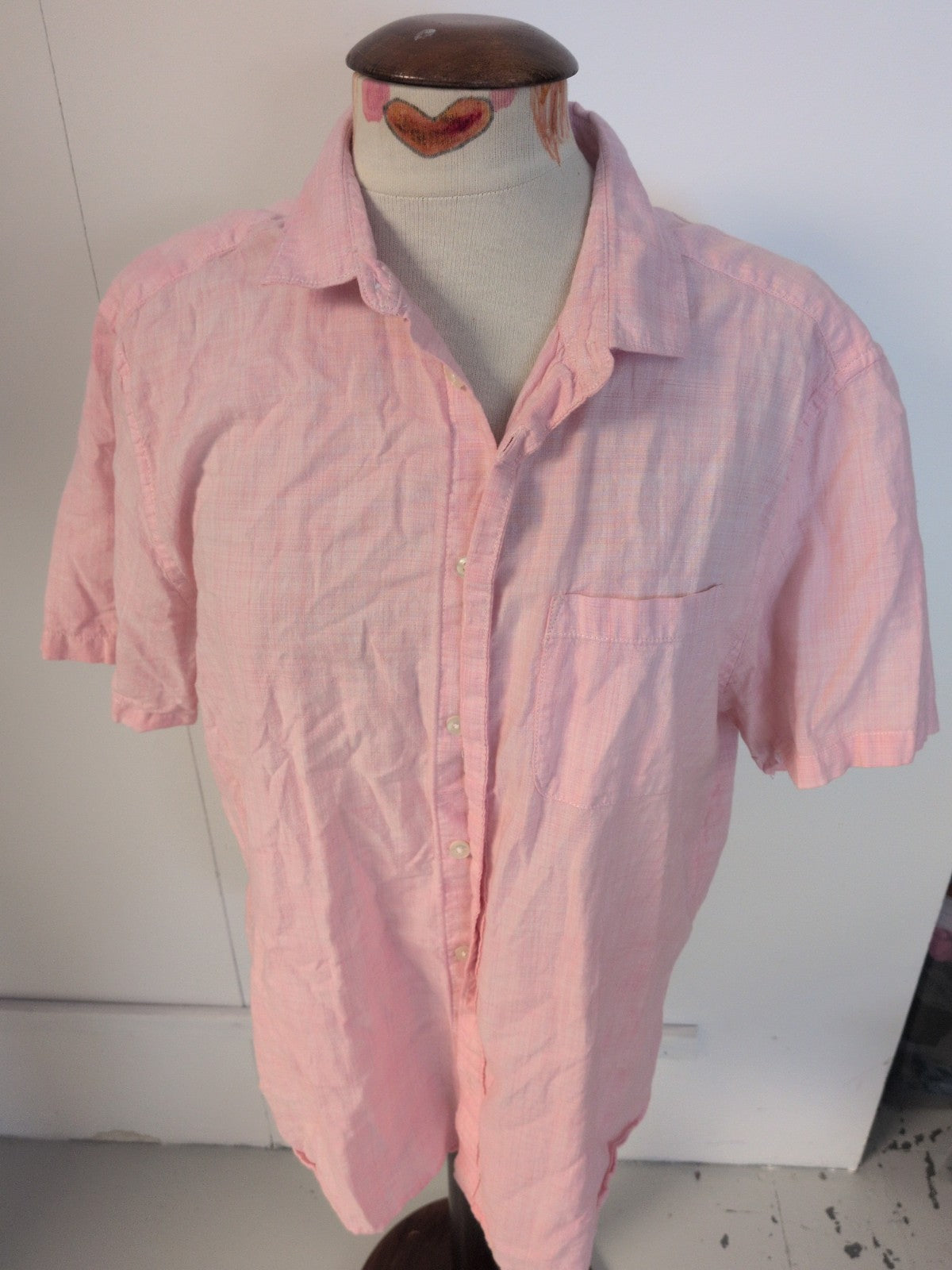 Tu Large Regular Fit Pink Short Sleeve Shirt