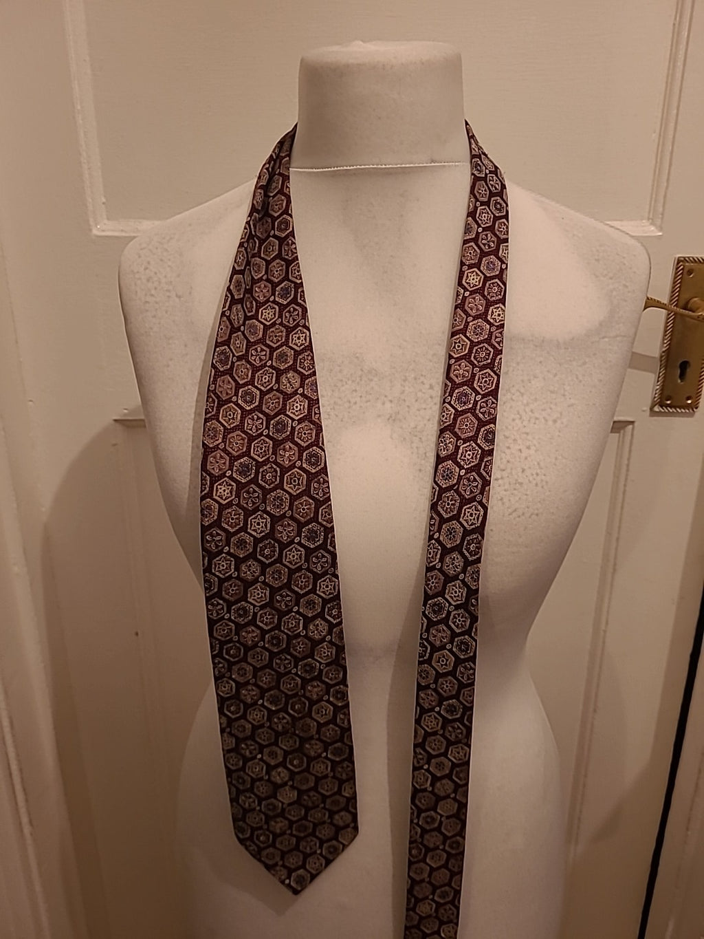 Mens Folkespeare Purple Patterned Tie