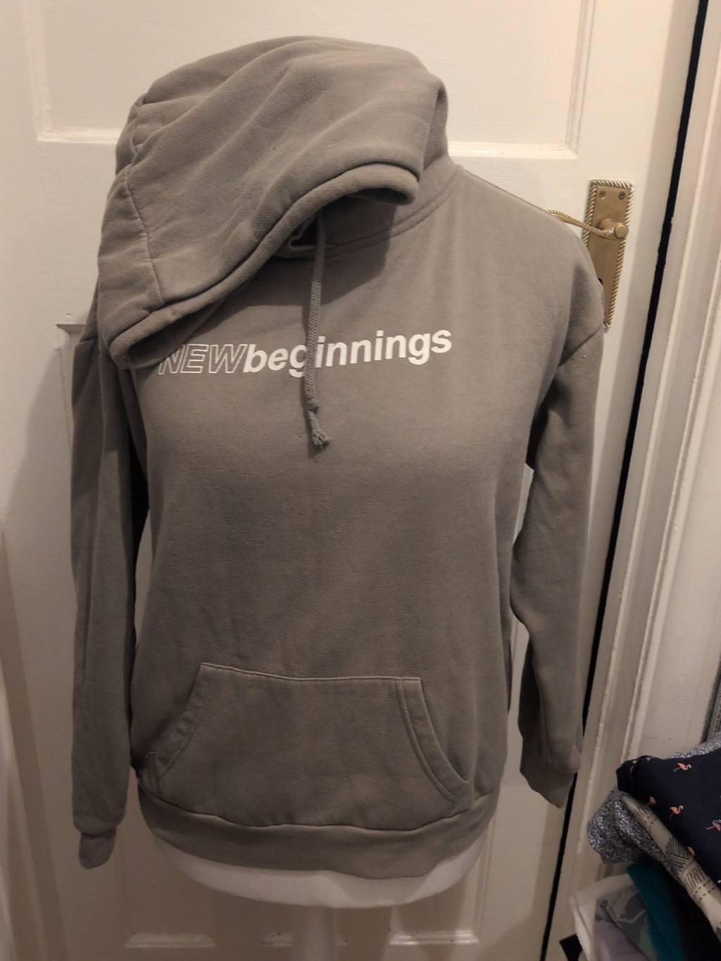 Large Pale Khaki Long Sleeve Pullover Jumper
