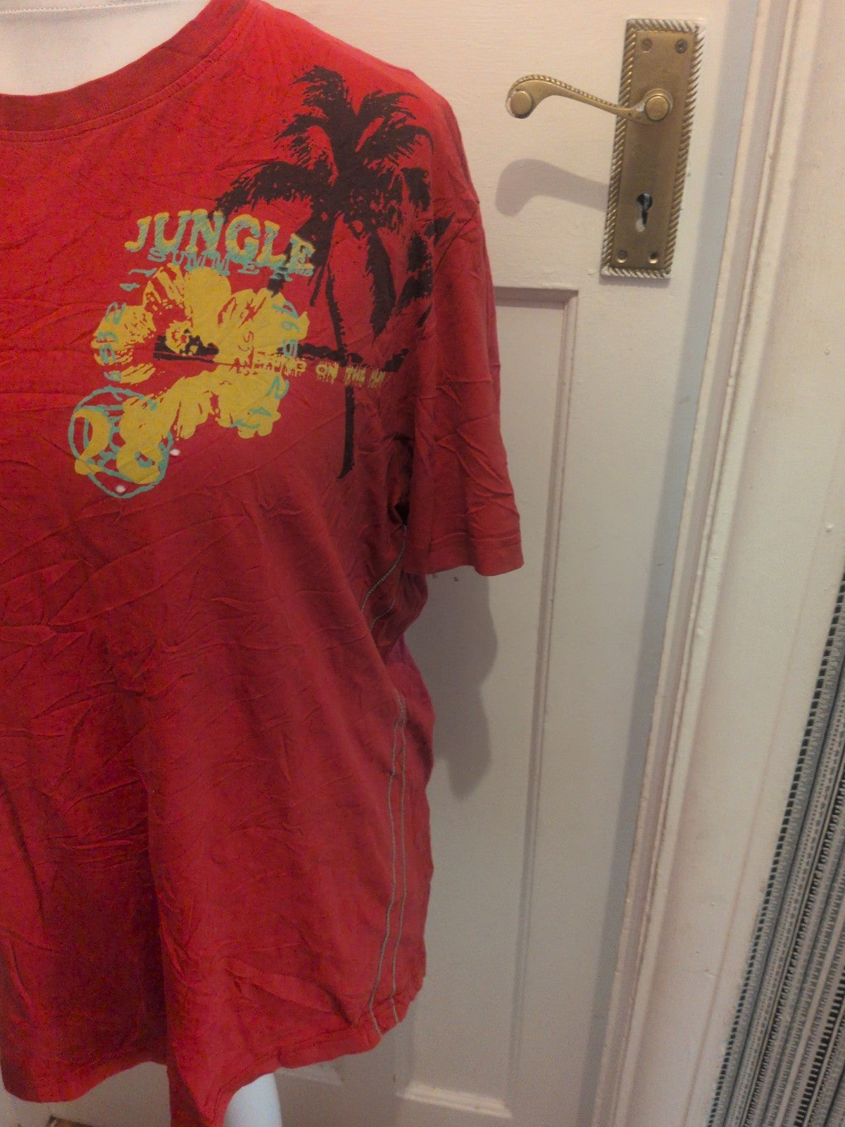 Tu Large Red Jungle Print Short Sleeve T-shirt