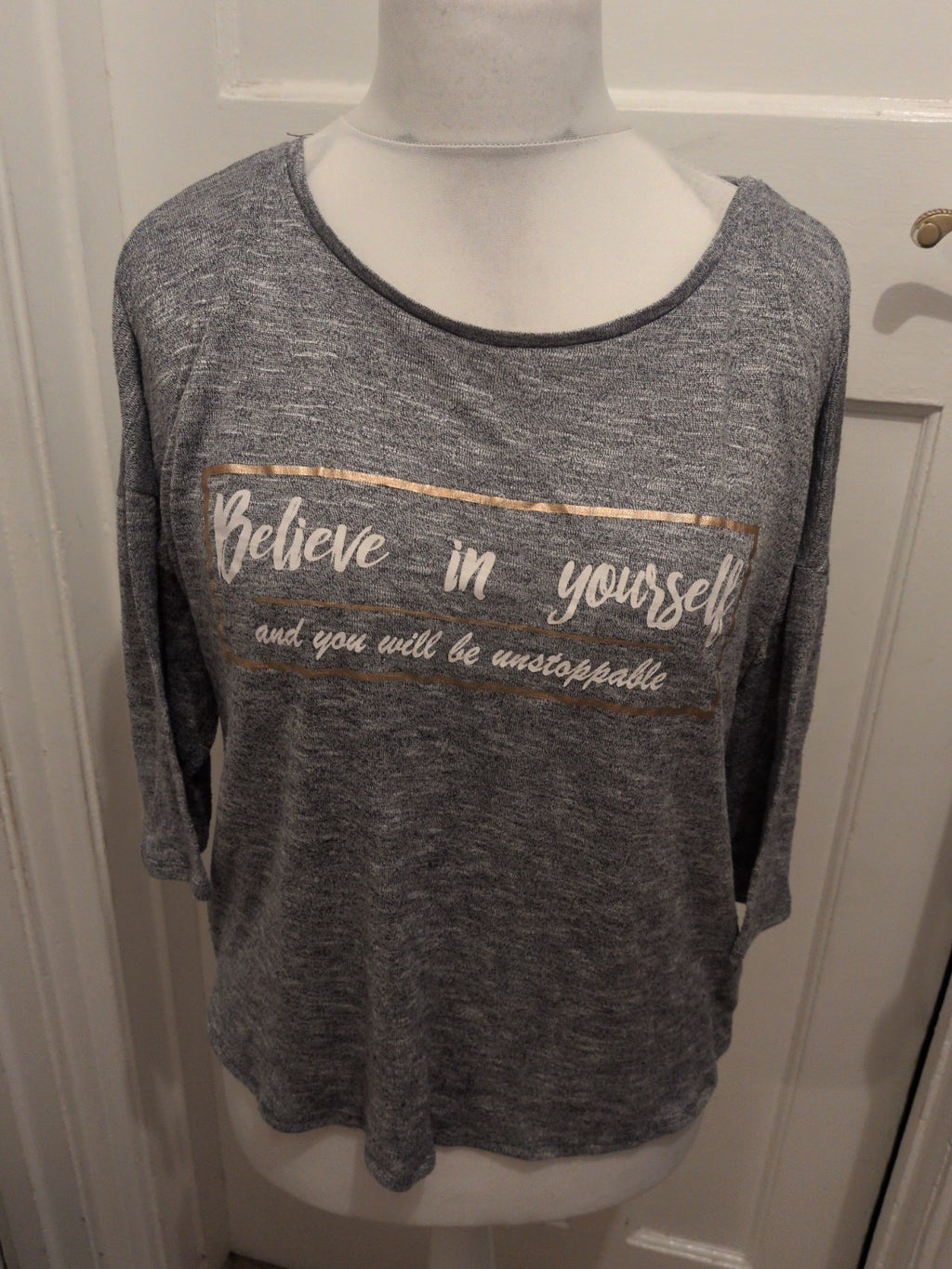 Papaya 16 Grey Fleck "Believe In Yourself" T-shirt Long Sleeve