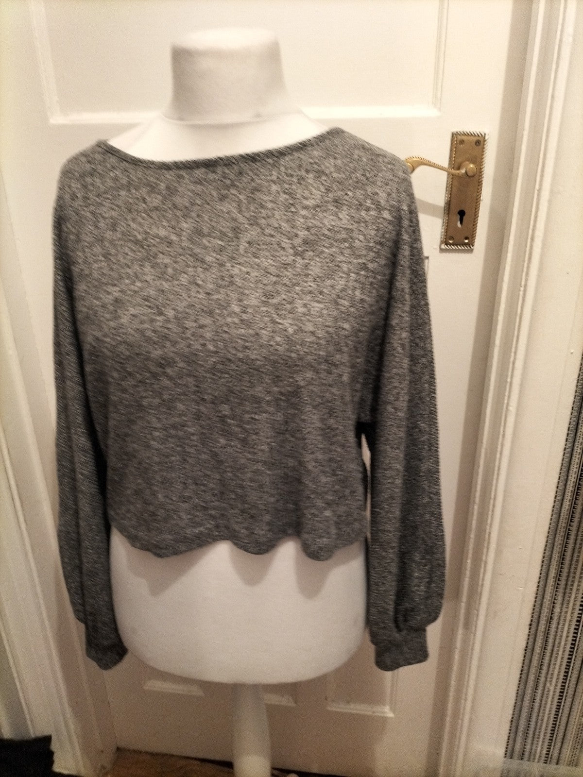 Ladies Shein Size Medium Grey Fleck Long Sleeved Pullover Jumper