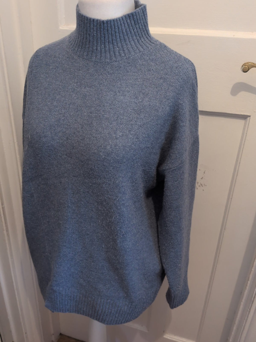 George Medium Blue High Neck Pullover Jumper