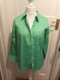 Ladies Primark Size 10-12 Green Buttoned Long Sleeved Shirt