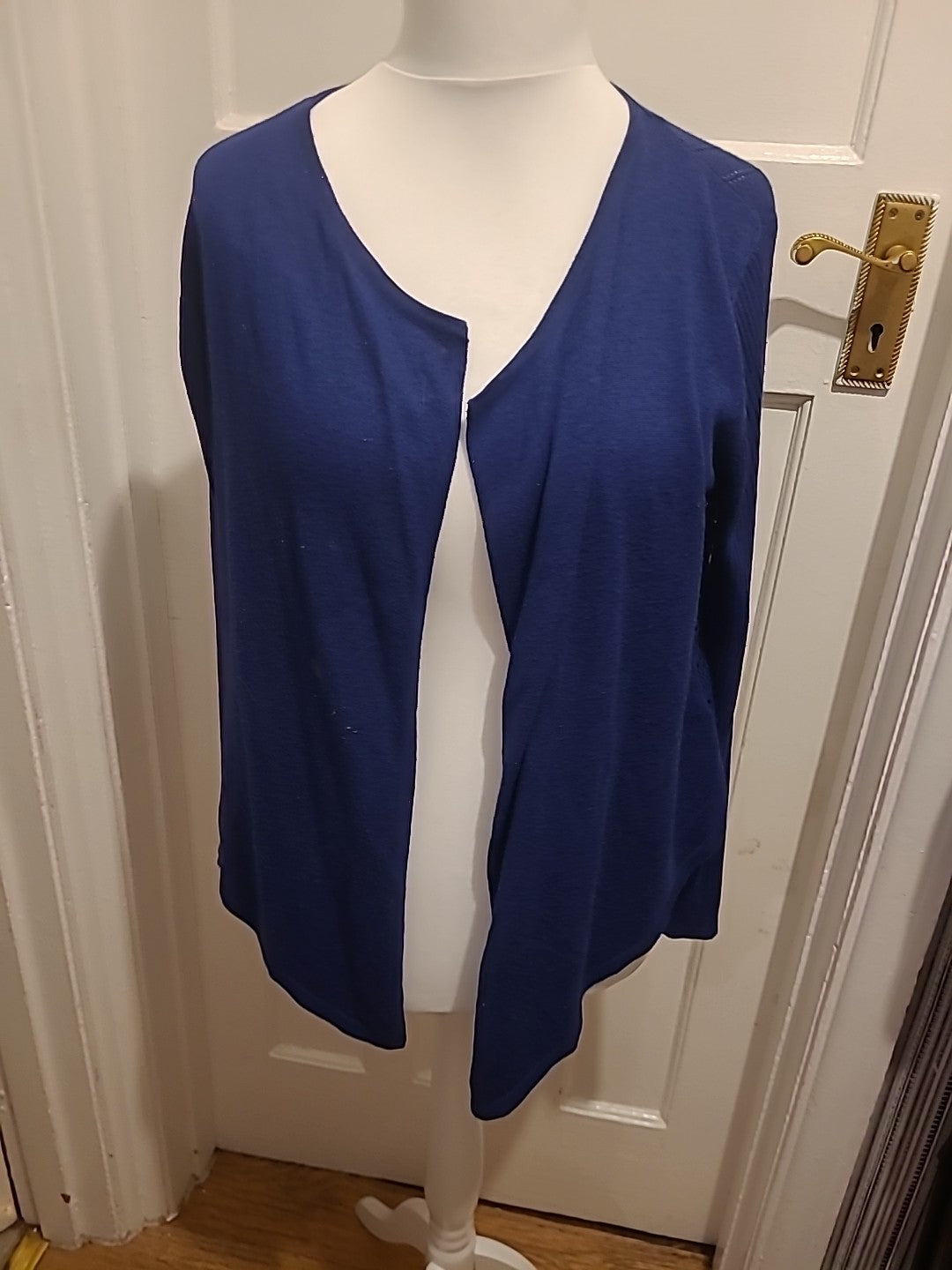 Ladies Tu Size 14 Navy Long Sleeved Cardigan Ribbed