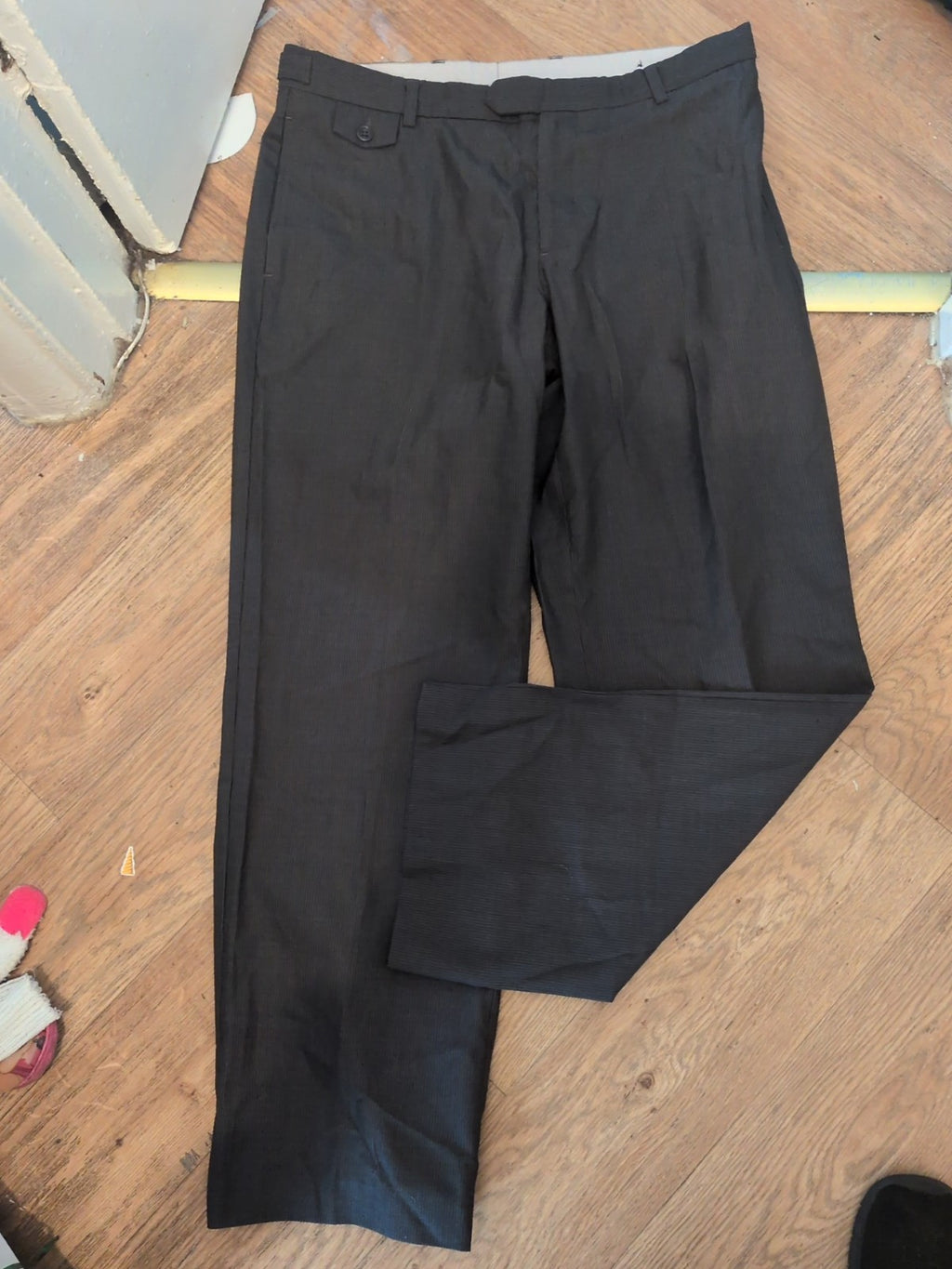 Next 36R Charcoal Pinstripe Low Rise Trousers