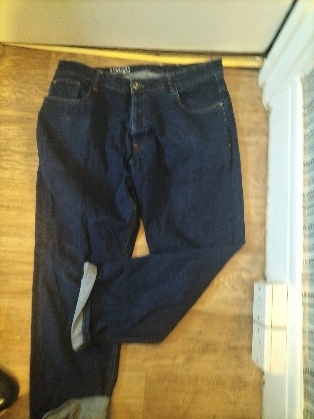 Mens Size 38x34 Black Straight Jeans