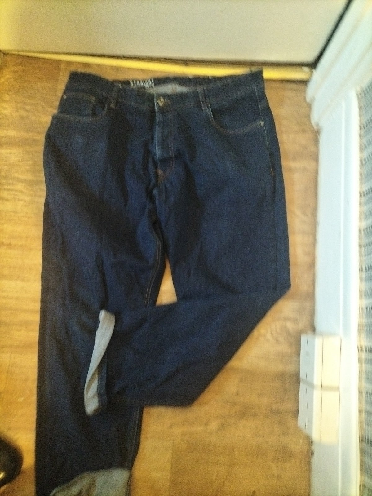 Mens Size 38x34 Black Straight Jeans