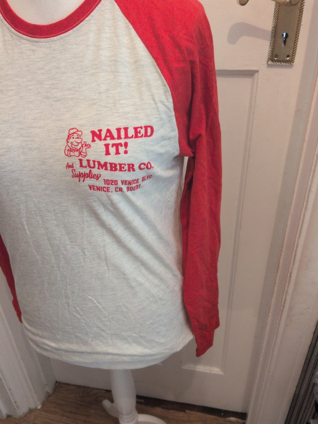 Superdry Medium Stone And Red Long Sleeve T-shirt
