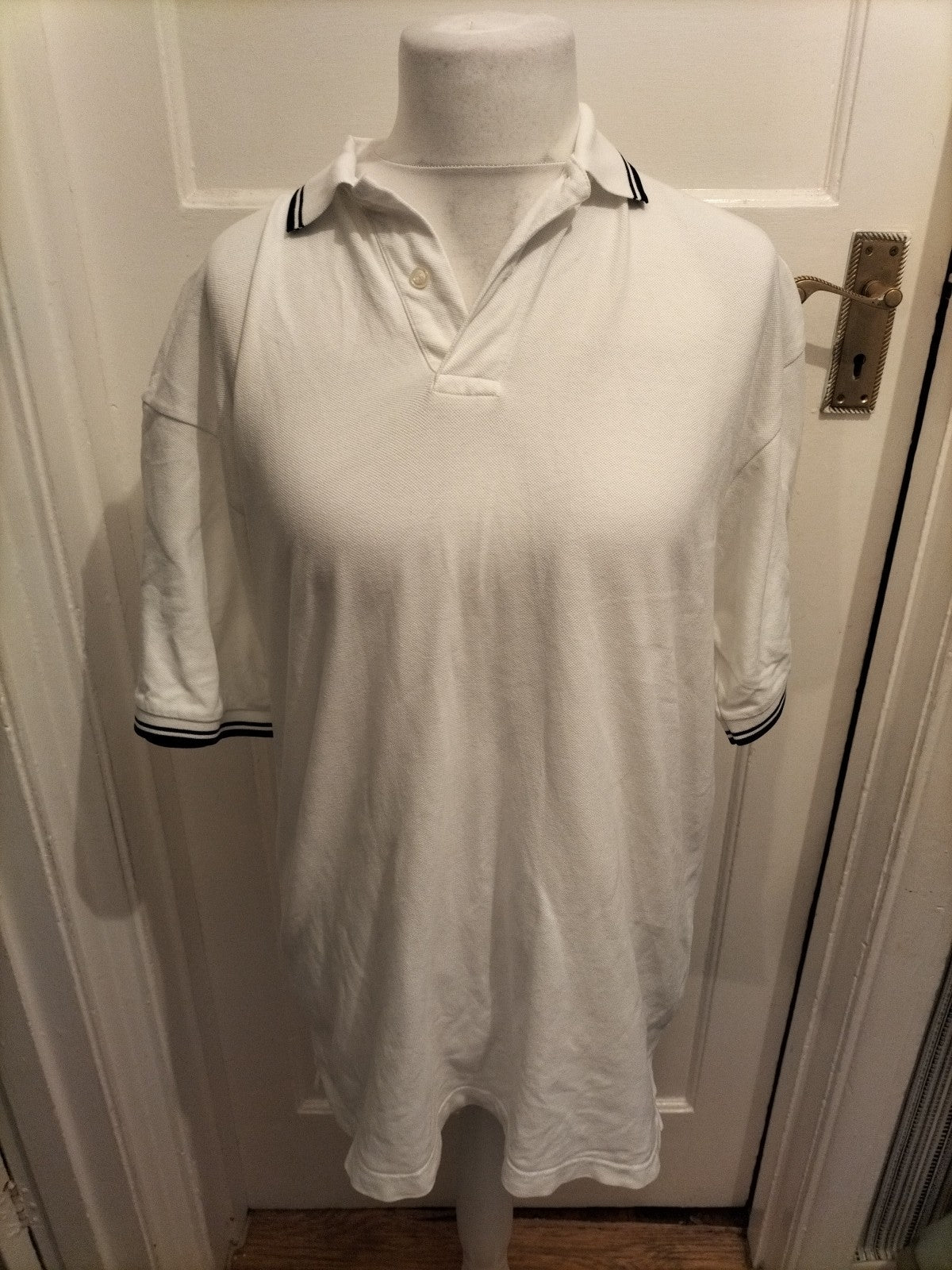 Mens Primark Essentials Size XL (44-46) White Short Sleeved Polo