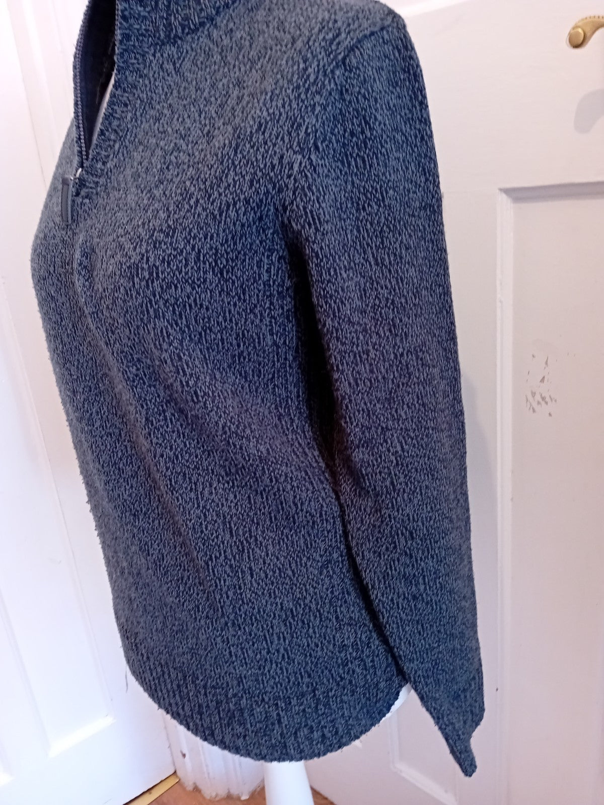 Tu Medium Navy Fleck High Neck Jumper