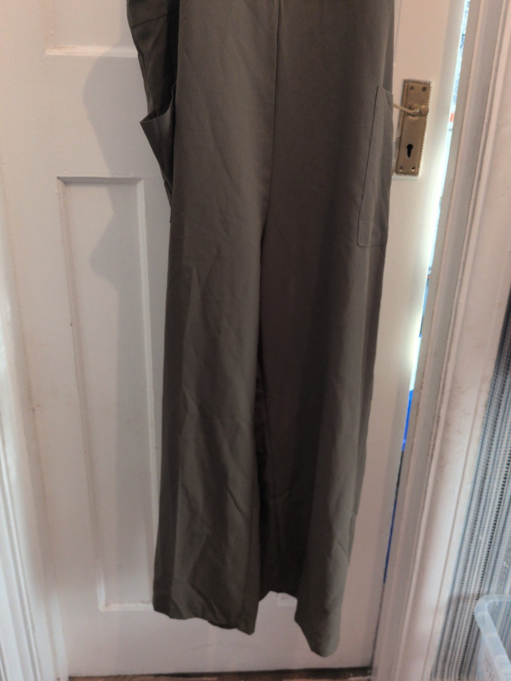 Ladies Size 3XL Dark Green Wide Leg Sleeveless Jumpsuit