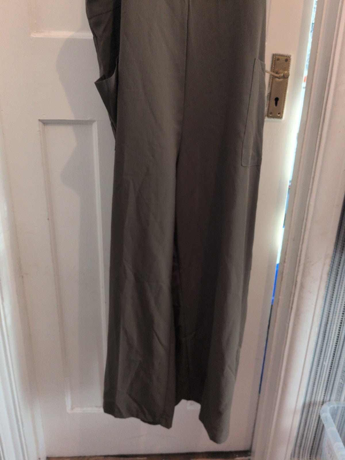 Ladies Size 3XL Dark Green Wide Leg Sleeveless Jumpsuit