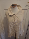 Ladies Size Small Beige Collared Sleeveless Blouse