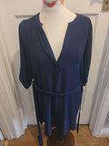 Ladies Dorothy Perkins Size 10 Navy Mid Sleeved Belted Dress