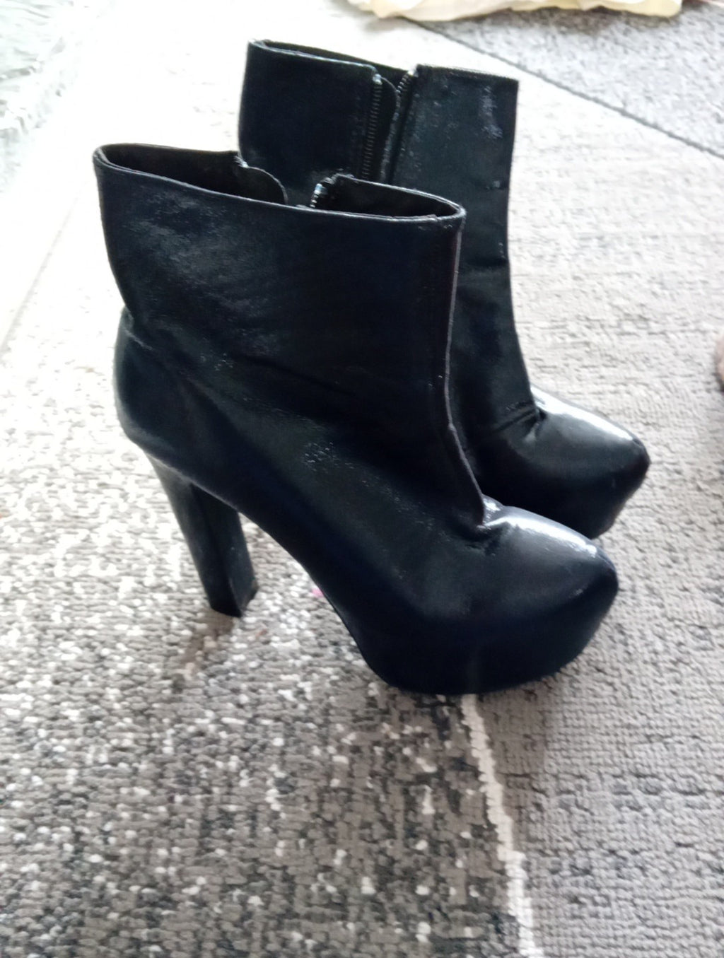 Ladies Platform Black Boots Size 38 H&M Free Delivery