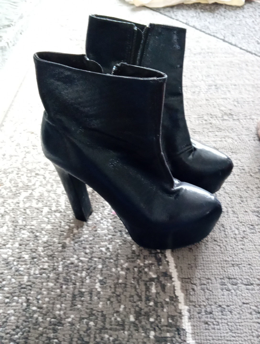 Ladies Platform Black Boots Size 38 H&M Free Delivery