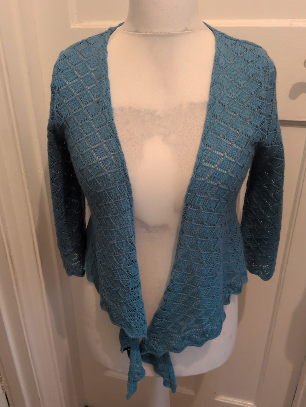 M&Co Medium Turquoise Front Tie Blouse
