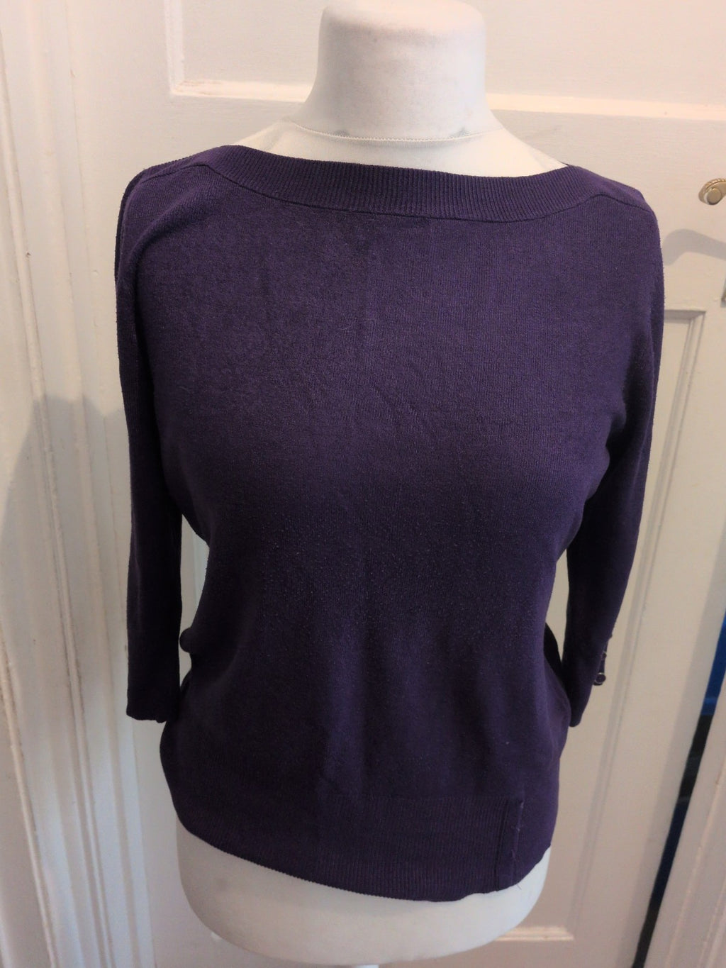 BHS 16 Petite Purple Long Sleeve Pullover Jumper