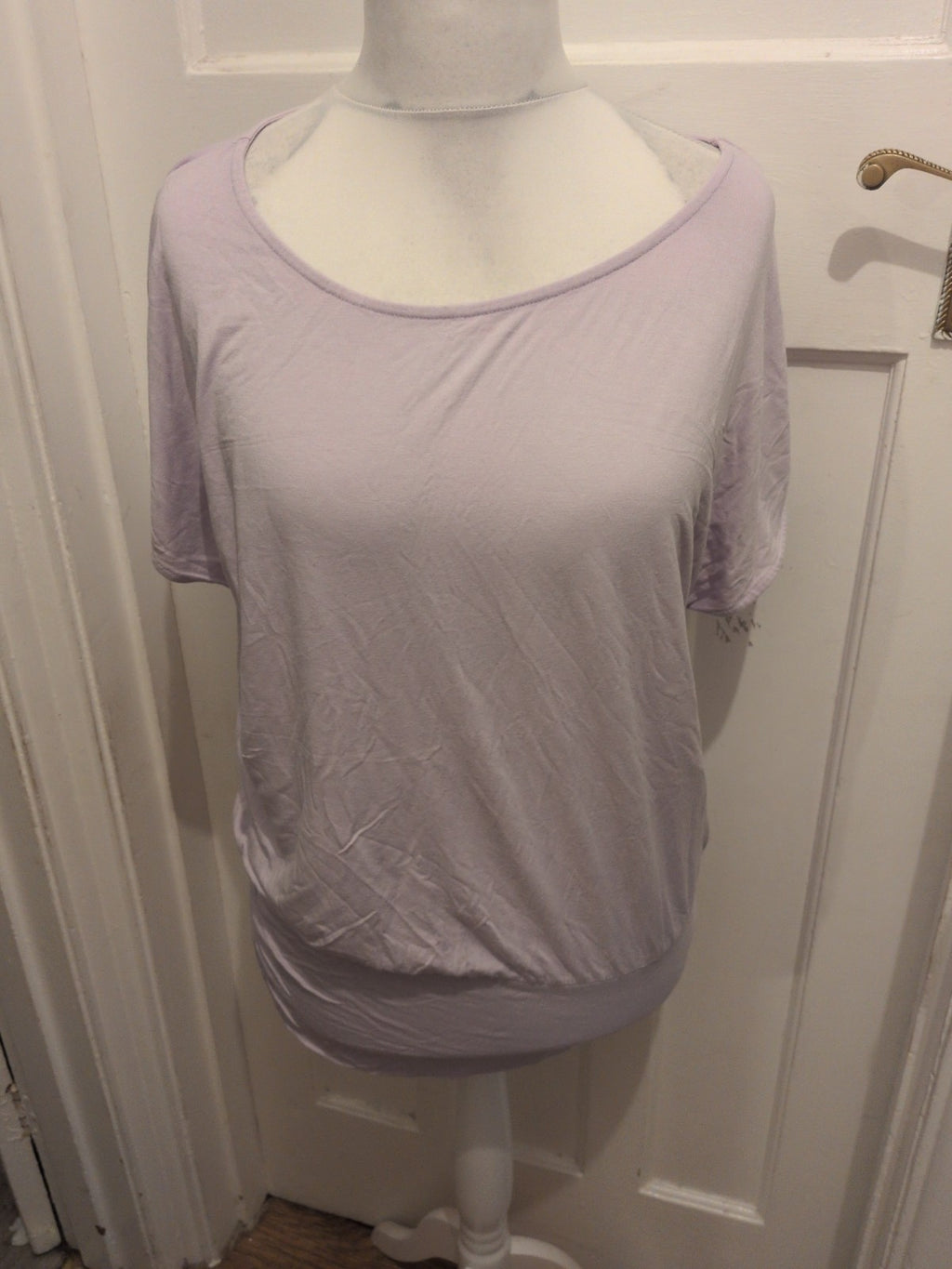 Large Lilac Short Sleeve T-shirt Round Neck