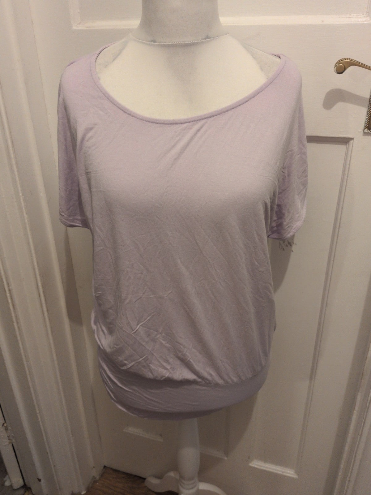 Large Lilac Short Sleeve T-shirt Round Neck