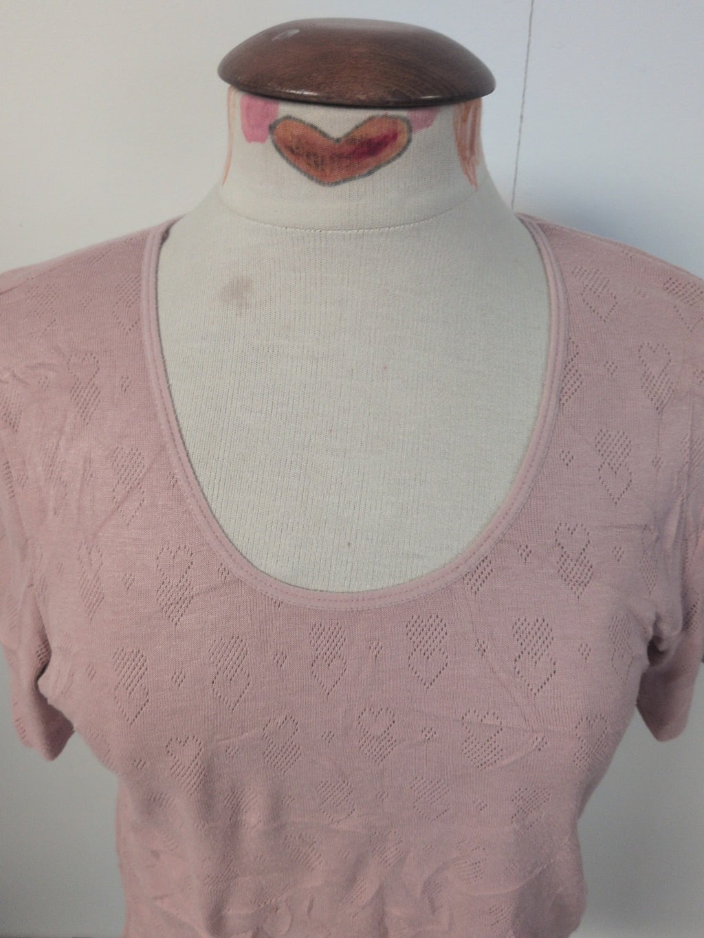 Ladies Damart Size Large Pink Thermal Short Sleeve T-shirt
