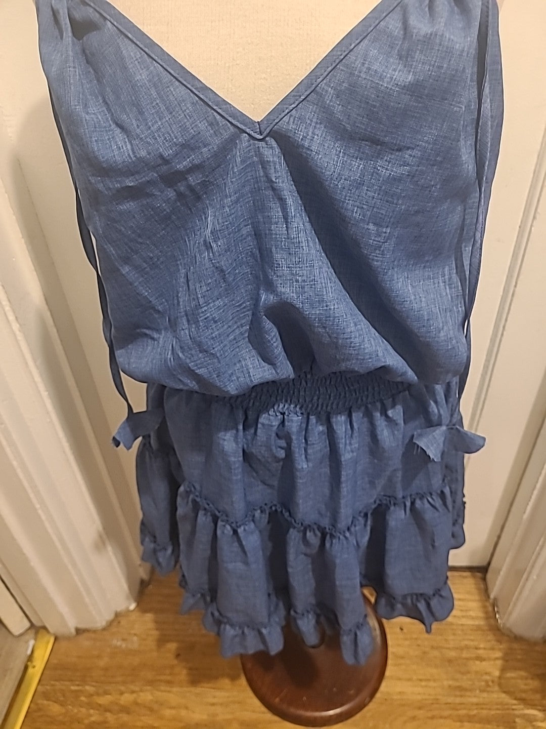 Ladies Chicme Size Large Denim Coloured Sleeveless Dress