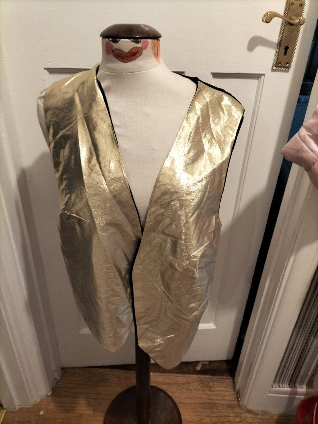 Mens Size Small Shiny Gold Waistcoat