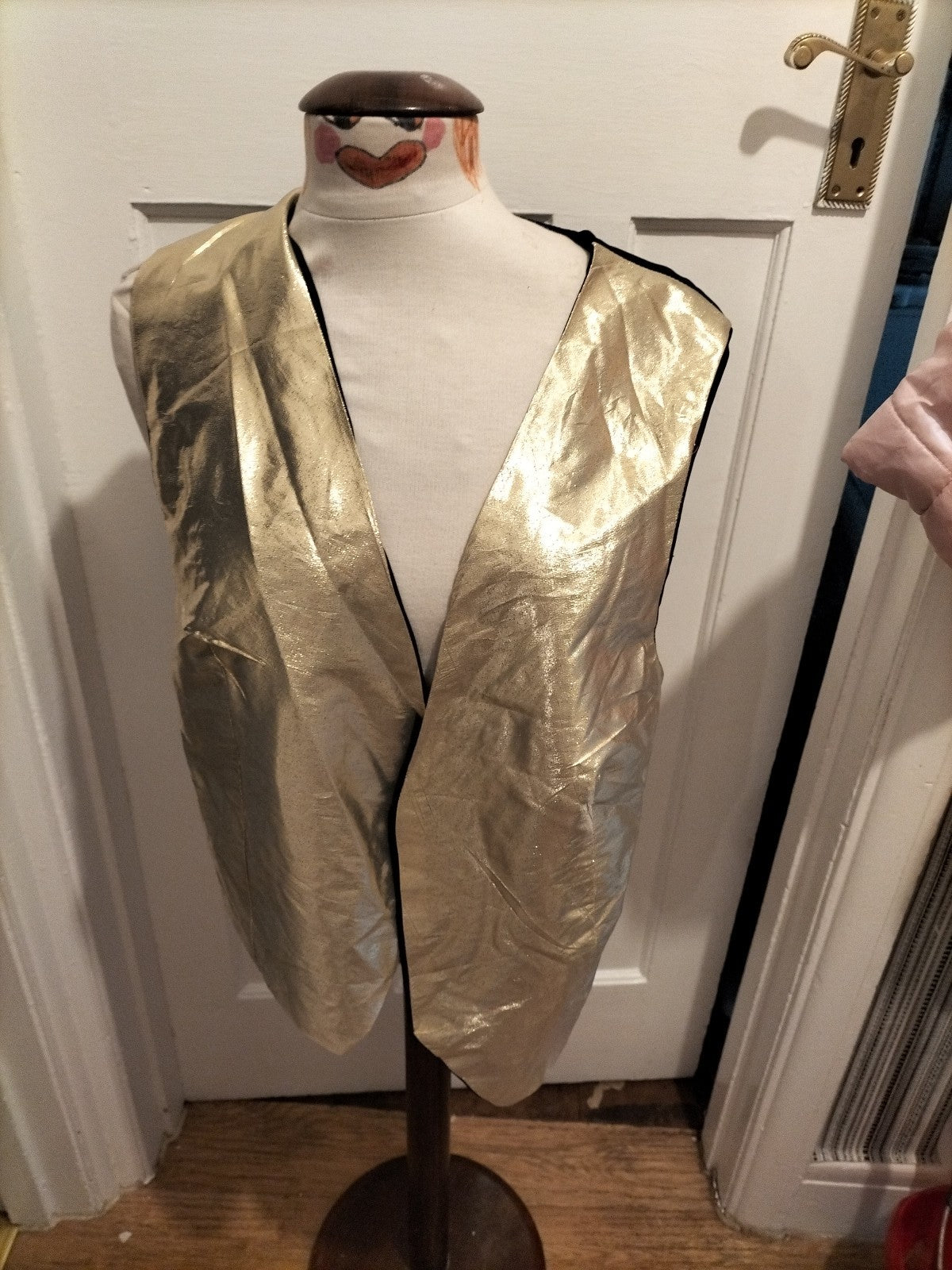 Mens Size Small Shiny Gold Waistcoat