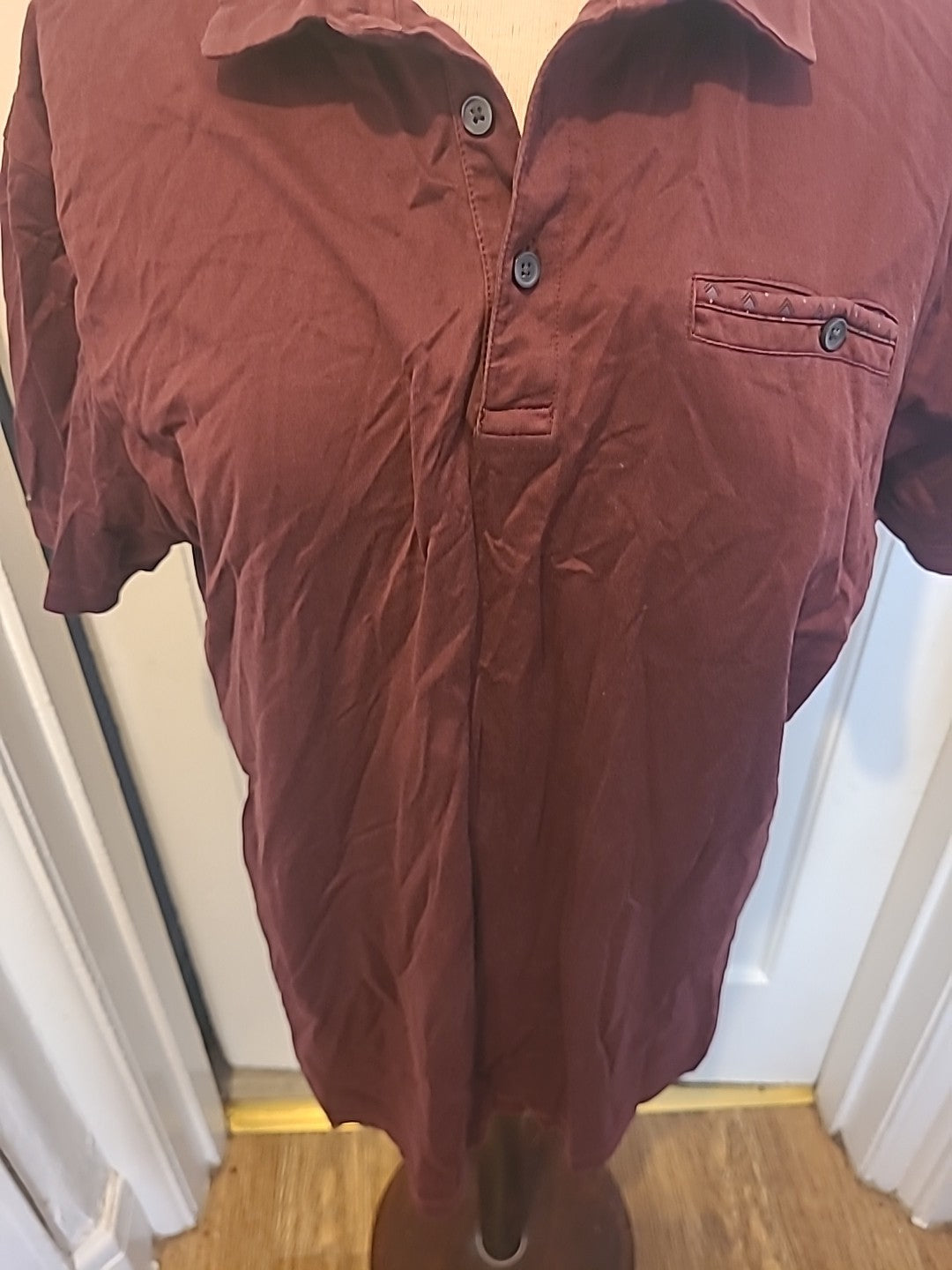 Mens Tu Size Large Deep Purple Short Sleeve Collared Polo