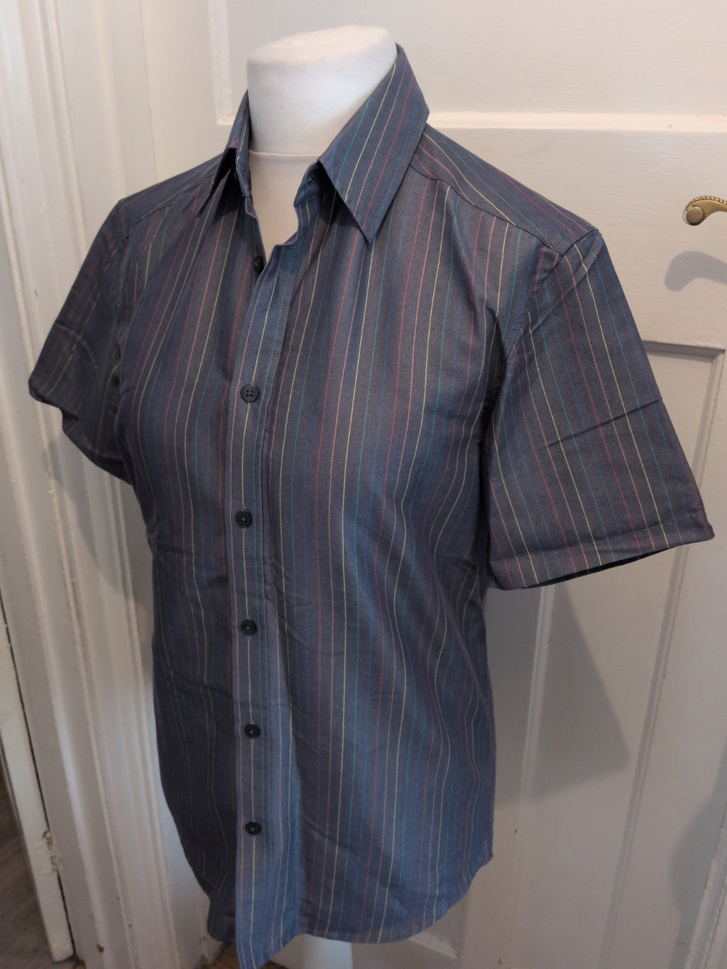 Autograph Small Soft Touch Silver Stripe Short Sleeve Shirt