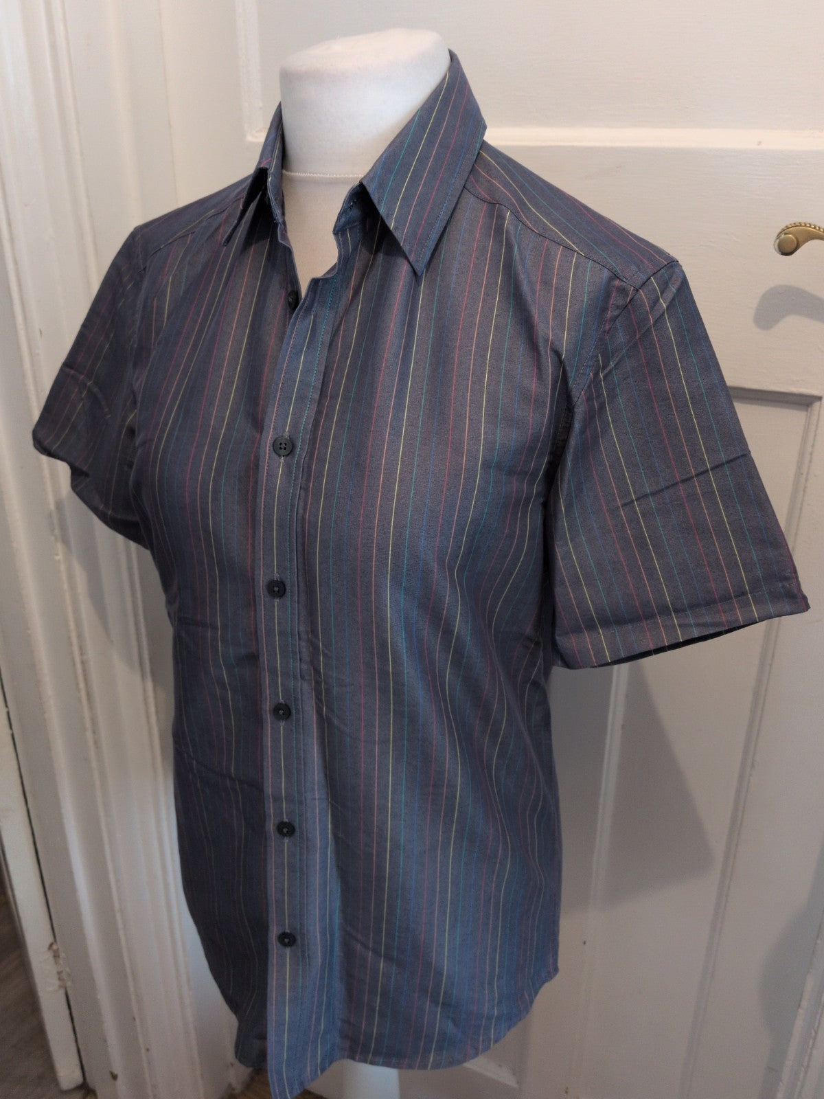 Autograph Small Soft Touch Silver Stripe Short Sleeve Shirt